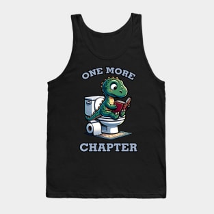 One More Chapter Dinosaur Reading in Toilet Book Lover Tank Top